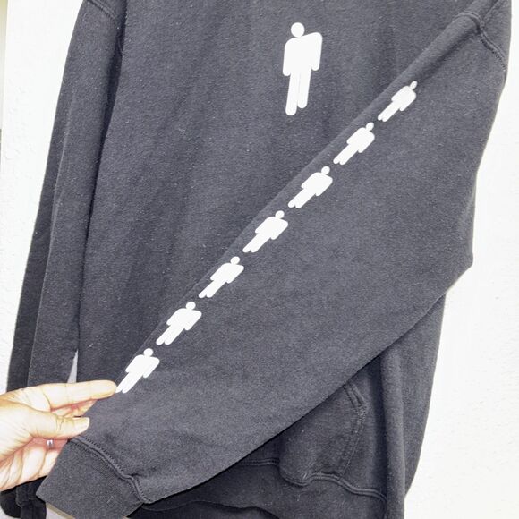 Billie Eilish 2019 Concert Hoodie Black S Graphics Pocket Cotton Blend Pullover - Picture 6 of 10